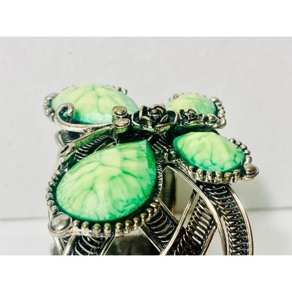 Green Butterfly Cuff Bracelet - Picture 6 of 8